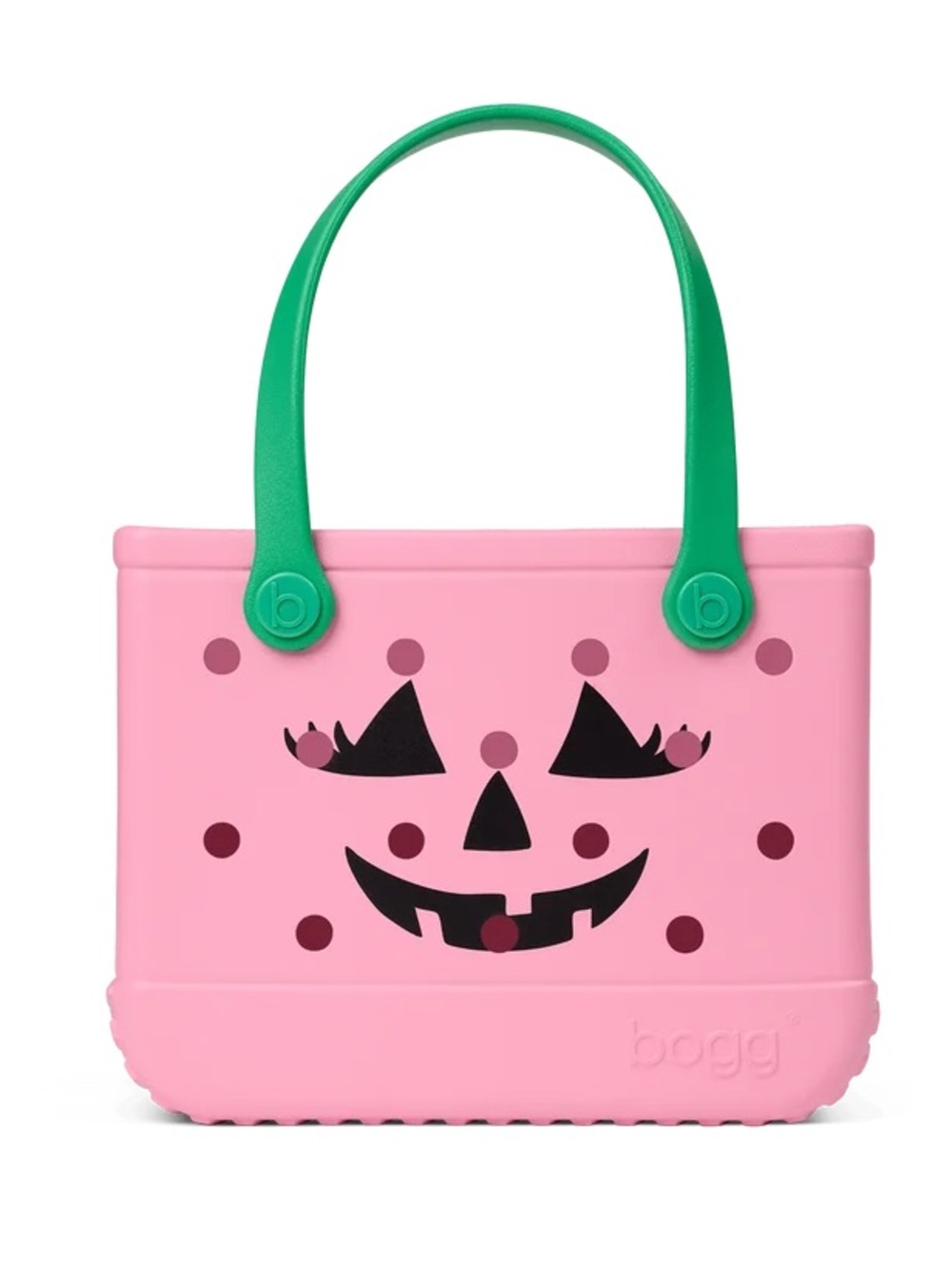 NWT BOGG Bag - Baby Bag Halloween bag - Pumpkin Face - Green and Pink
